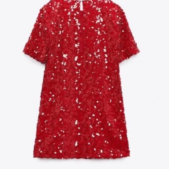 Zara red sparkling dress (Large) - Picture 3 of 4